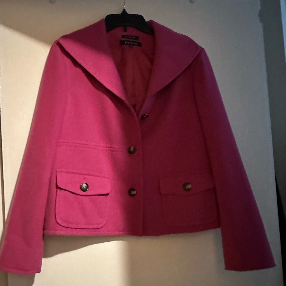 Evan Picone Vibrant Pink Pea Coat